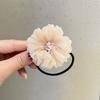 Tocado de princesa de estilo coreano para niñas con flores, accesorios para el cabello de flores de malla dulce, tarjeta para el cabello de alto rendimiento, cuerda para el cabello para niñas.