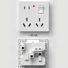 Tomada de Parede Stosibn, Embutida na Parede, Tipo 86, Multi-tomada Residencial, Cinco Furos com Interruptor, Painel de Controle Duplo, Em Estoque