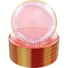 Vajilla Desechable de Plástico Plato Transparente Borde Dorado Plato Forjado a Martillo Borde Rosa Dorado Plato Satinado Borde Dorado Caliente Plato de Fiesta Forjado a Martillo