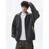 Sudadera con capucha de punto a rayas con bloques de color estilo universitario para hombre otoño talla grande moderna holgada juvenil chaqueta deportiva