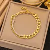 Pulseira Dupla Camada de Aço Inoxidável Dourada com Código Morse e Cristais Europeia e Americana Novo Estilo para Mulheres, Joias para Atacado, Exclusivamente para Vendas Transfronteiriças