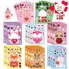 Día de san valentín amor animal pegatina diy juego de fiesta día de san valentín juguete para niños pegatina pegatina