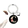 Chaveiro de Flor Rosa Mais Vendido no Exterior Letra A-Z Moda Retrô Pedra do Tempo Chaveiro de Carro Personalizado Atacado
