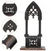 Mesa de pie vintage transfronteriza mesa de comedor para el hogar soporte decorativo para velas estilo gótico soporte para el hogar sala de estar portavelas de madera