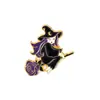 Set de Broches de Gato Negro Estilo Magia Oscura Accesorios de Pines de Dibujos Animados de Pociones Misteriosas Insignias Decorativas Versátiles