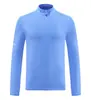 Nova Camisa de Manga Longa com Meio Zíper Secagem Rápida Outono e Primavera Esporte Fitness Respirável Top Treinamento Camisa de Treinador de Corrida