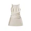 Venta al por mayor de ropa de mujer transfronteriza: Nuevo Vestido Elegante de Verano Estilo Francés Sencillo sin Hombros ni Tirantes Ajustado para Mujer