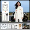 Conjunto de capa de chuva e calça de chuva tipo split para motociclistas, especialmente projetado para pilotagem em nível de tempestade, perfeito para entregadores se protegerem da chuva forte