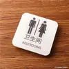 Sinalização de Acrílico para Banheiro de Shopping Placas para Porta de Banheiro Masculino e Feminino Economize Água Piso Escorregadio Placas de Aviso para Hotel