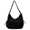 Bolso de Pana Grande Capacidad Estilo Coreano para Mujer Otoño e Invierno Nueva Moda Color Sólido Retro Bolso Tote Literario Casual Bolso Cruzado