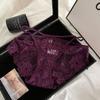 Humor Yanran~Nova Lingerie Sexy de Renda para Mulheres, Estilo Puro Prazer com Tiras Vazadas, Calcinhas Femininas de Cintura Baixa e que Cobrem o Quadril