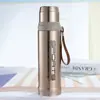Copo Térmico de Aço Inoxidável em Formato de Bala de Grande Capacidade, Copo de Água Portátil para Homens e Mulheres, Garrafa de Água para Esportes ao Ar Livre com Logo Impresso