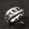 Nuevo Anillo Abierto para Hombre con Seis Palabras Verdaderas, Tendencia de Moda para Hombre, Chapado en Oro Blanco de 18K, Anillo para Hombre
