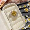 Anillo de piedras preciosas amarillas Ninelanka de Camellia Gaoding Jewelry, chapado en oro de 18 quilates con diamantes brillantes, collar de tesoro de moda para mujer.