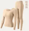 Top para Embellecer la Piel con Ácido Hialurónico para Mujer, Top de Manga Larga con Cuello Redondo, Capa Base con Almohadillas Fijas para Sujetador Incorporadas, Ropa Interior Ajustada, Top Delgado y Cálido
