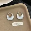 Aretes Naturales de Nácar Blanco Doble Cara, Estilo Old Money, Nuevo Diseño de Alta Gama, Artesanía Exquisita, Aretes Únicos, Colgantes de Oreja de Moda para el Día a Día