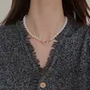 Collar de Perlas de Lujo Ligero y de Gama Alta para Mujer 2025 Nueva Cadena para Suéter Accesorios Cadena para Clavícula Cadena de Perlas Accesorios