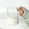 Taza de Vidrio para Báscula de Jubilación Anticipada de Gran Capacidad de 1000 ml con Tapa y Popote Taza para Beber Oficina Verano