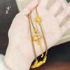 Joyería de oro Jin Yan con oro de arena giratorio marca flor koi candado de la paz doble gancho colgante accesorios DIY cadena clavicular