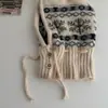Chapéu de Ráfia Estilo Novo Fair Isle para Mulheres, Chapéu de Tricô Quente com Proteção para Orelhas para Outono e Inverno, Chapéu Trapper de Lã para Circunferência Craniana Grande