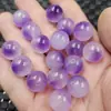 Cuentas redondas de jade de cuarcita morada, cuentas de jade sueltas, cuentas con patrón de flor morada para pulseras, collares, accesorios de joyería, cuentas hechas a mano