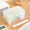 Caja de plástico para guardar tarjetas, para dormitorio de estudiantes, para cosméticos, de escritorio, con tapa, apilable, para papelería, para guardar cuentas de mano.