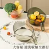Cesta Transparente para Lavar Arroz com Alça, Tigela para Lavar Arroz, Cesta para Lavar Legumes da Pessoa Preguiçosa, Cesta Escorredora