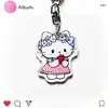 Chaveiro Pingente Acrílico Transparente de Camada Dupla Hello Kitty Jogo do Feijão Vermelho Mercadoria Presente para Mochila Acrílico