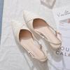 Mules Chanel-Style de Bico Fino com Salto Bloco para Mulheres 2025, Sandálias Versáteis de Verão com Design Slingback