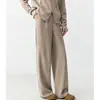 Nuevos Pantalones Casuales Elásticos con Cordón Otoño/Invierno 2026, Pantalones Rectos para Mujer, Pantalones de Chándal de Lana Elegantes de Alta Gama, Pantalones de Pierna Ancha