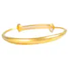 Tienda de oro de larga trayectoria con pulsera de anillo liso ajustable mate con arena dorada vietnamita, pulsera de estilo antiguo, joyería antigua para mujer