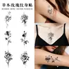 Adesivos de Tatuagem de Flor de Suco de Ervas, Tatuagens Falsas de Flor de Braço e Peito à Prova d'Água de Longa Duração, Anti-risco, Realistas, Personalizadas, Não Refletivas