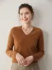 2025 Malha de Caxemira Feminina Manga Longa Versátil Fio Cruzado Decote V Solto Slimming Look Malha Roupa Íntima