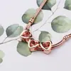 Huiyue venta caliente transfronteriza pulsera de moda con forma de corazón hueco para mujer, corazón con cuentas, colgante brillante de oro rosa