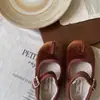 Zapatos de invierno de colores dulces para niños pequeños, zapatos de terciopelo para niños, zapatos de algodón de princesa para niñas, punta poco profunda, zapatos Mary Jane para bebé con forro de felpa