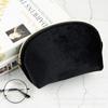Bolsa de Cosméticos de Terciopelo Negro Pre-fabricada por el Fabricante, de Gran Capacidad Multifuncional para Joyería, Bolsa de Almacenamiento Gruesa con Impresión de Logotipo