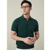 Camisa polo, camisa de malha, camiseta de manga curta para homens, gola de lapela, listras verticais, estilo old money, negócios, seda gelada, verão, atacado de fábrica transfronteiriço