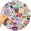 50 Peças de Adesivos Tecidos para Decorar Livros, Ipads, Garrafas de Água, Laptops e Malas