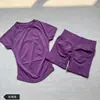 Camiseta de Manga Corta DFYNE de Más Vendida, Alta Elasticidad, Sin Costuras, Ultrasuave, Shorts Deportivos de Fitness para Levantar Glúteos, Conjunto de Running y Yoga