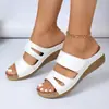 Nuevas Chanclas de Estilo Sudeste Asiático Caladas de Una Tira con Suela Gruesa para Mujer, Calzado Exterior Transfronterizo, Ajustables con Velcro, Sandalias Ligeras