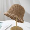 Sombrero de Paja Hueco Transpirable para Mujer Verano Viaje Protección Solar Plegable Sombrero de Pescador INS Internet Rojo Mismo Estilo Combinable Sombrero de Moda