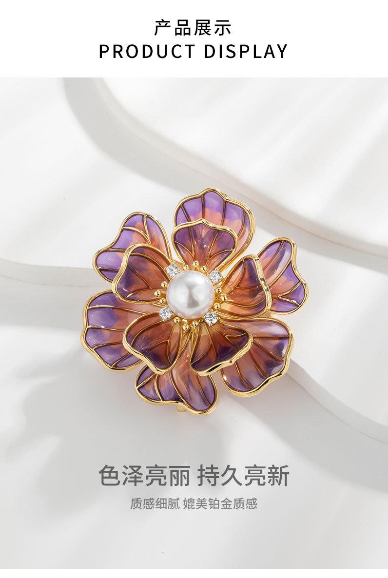 国风珐琅彩牡丹花胸针小众高级感优雅胸花新品时尚百搭