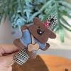 Nuevo Lindo Perro de Tela Pinza de Agarre Tira Pinza de Tiburón Rayada Pinza Perezosa Cuadros Accesorios para el Cabello Estilo Universitario Fresco y Dulce