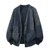 Suéter cárdigan de cuello en V, chaqueta de corte holgado para hombre, estilo old money, chaqueta de punto de color liso, top, nuevo modelo transfronterizo 2026