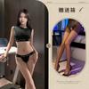 Yilele Lingerie Sexy Roupa de Banho Sexy de Seda de Gelo Uniforme Revelador de Nádegas Reservatório Morto Apertado Tentação Uniforme Esportivo de Menina Escolar