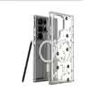 Funda de Teléfono Móvil Transparente Todo Incluido 16 para Apple Iphone15/16/17Promax, Azul Pequeño Floral Magnético de Succión