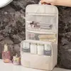 Bolsa de Armazenamento de Viagem Simples e Portátil, Bolsa para Maquiagem de Produtos para a Pele, Bolsa de Higiene Pessoal com Gancho de Separação Seco e Úmido