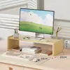 Soporte para monitor de computadora para sala de e-sports con cajones, estante de almacenamiento multicapa y base elevada