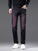 Ropa para Hombre Casa de Arce/2026 Primavera y Otoño Nuevos Pantalones Rectos Ajustados para Hombre, Jeans de Moda en Morado y Rojo