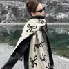Bufanda Versátil de Nuevo Patrón de Lazo de Invierno, Doble Cara de Cachemira Sintética para Mujer, Gruesa y Elegante, Adecuada para Estudiantes